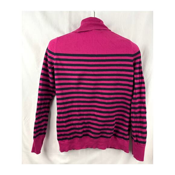 Talbots Pink Striped Long Sleeve Turtleneck Sweater MEDIUM - Picture 5 of 7